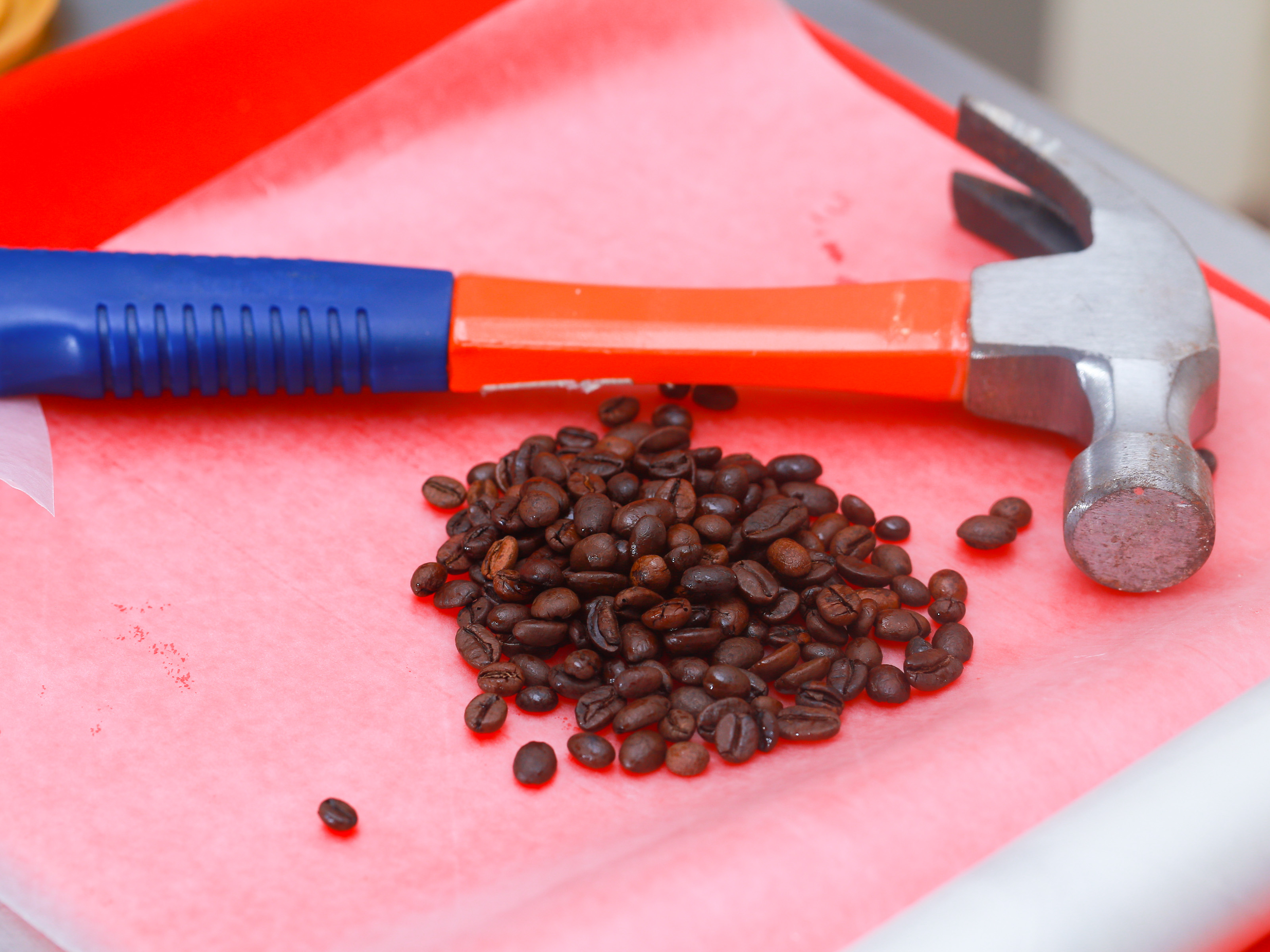 Grinding Coffee Beans With Hammer